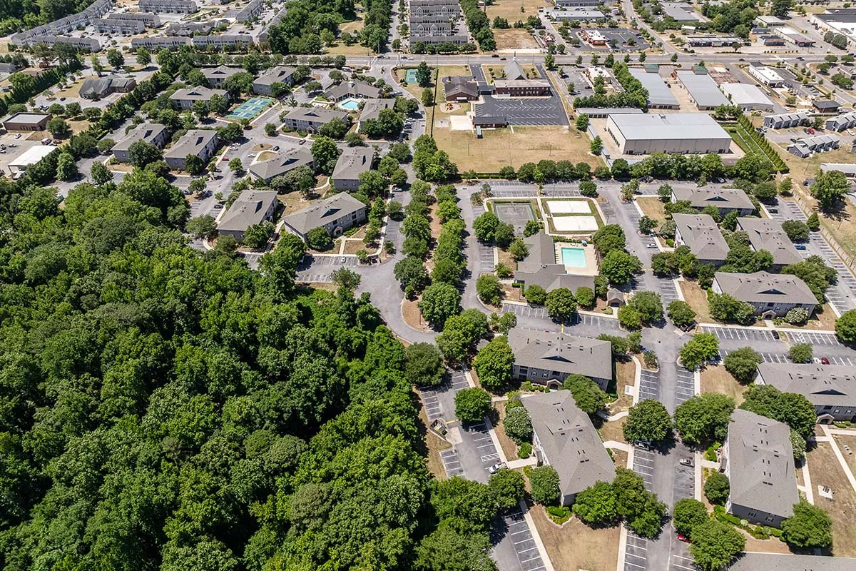 Aerial View Woods at Pirates Cove